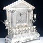 BEAUTIFUL SOLID & HEAVY STERLING SILVER ART DECO STYLE BACK MENORAH BY HAZORFIM