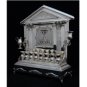 BEAUTIFUL SOLID & HEAVY STERLING SILVER ART DECO STYLE BACK MENORAH BY HAZORFIM
