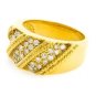 18K YELLOW GOLD ROUND DIAMOND UNIQUE WIDE RING / BAND .95 CARAT -E-F/VS