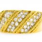 18K YELLOW GOLD ROUND DIAMOND UNIQUE WIDE RING / BAND .95 CARAT -E-F/VS
