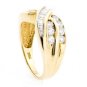 14K YELLOW GOLD MULTI LEVEL ROUND & BAGUETTE CUT DIAMOND RING ~ 1.15 TCW