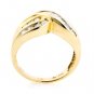14K YELLOW GOLD MULTI LEVEL ROUND & BAGUETTE CUT DIAMOND RING ~ 1.15 TCW
