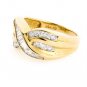 14K YELLOW GOLD MULTI LEVEL ROUND & BAGUETTE CUT DIAMOND RING ~ 1.15 TCW