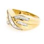 14K YELLOW GOLD MULTI LEVEL ROUND & BAGUETTE CUT DIAMOND RING ~ 1.15 TCW