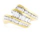 14K YELLOW GOLD MULTI LEVEL ROUND & BAGUETTE CUT DIAMOND RING ~ 1.25 TCW