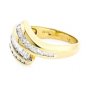 14K YELLOW GOLD MULTI LEVEL ROUND & BAGUETTE CUT DIAMOND RING ~ 1.25 TCW