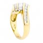 14K YELLOW GOLD MULTI LEVEL ROUND & BAGUETTE CUT DIAMOND RING ~ 1.25 TCW