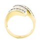 14K YELLOW GOLD MULTI LEVEL ROUND & BAGUETTE CUT DIAMOND RING ~ 1.25 TCW
