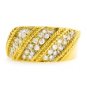 18K YELLOW GOLD ROUND DIAMOND UNIQUE WIDE RING / BAND .90 CARAT -E-F/VS