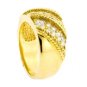 18K YELLOW GOLD ROUND DIAMOND UNIQUE WIDE RING / BAND .90 CARAT -E-F/VS