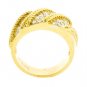 18K YELLOW GOLD ROUND DIAMOND UNIQUE WIDE RING / BAND .90 CARAT -E-F/VS