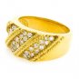 18K YELLOW GOLD ROUND DIAMOND UNIQUE WIDE RING / BAND .90 CARAT -E-F/VS