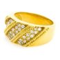 18K YELLOW GOLD ROUND DIAMOND UNIQUE WIDE RING / BAND .90 CARAT -E-F/VS