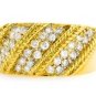 18K YELLOW GOLD ROUND DIAMOND UNIQUE WIDE RING / BAND .90 CARAT -E-F/VS