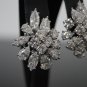 MAGNIFICENT HUGE 15 CARAT ROUND PEAR MARQUISE DIAMOND CLUSTER EARRINGS ~ ROYALTY
