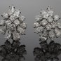 MAGNIFICENT HUGE 15 CARAT ROUND PEAR MARQUISE DIAMOND CLUSTER EARRINGS ~ ROYALTY