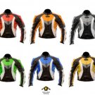Mens Red Orange Gray Motorcycle Biker Leather Jacket