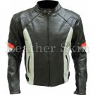 Black Biker Motorcycle Racing Genuine Leather Jacket