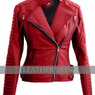 Red Brando Women Ladies Faux Leather Jacket