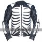 Black Skeleton Motorcycle Biker Racing Leather Jacket