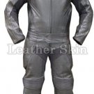 Black Motorcycle Biker Racing Genuine Leather Suit