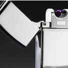 2017 Male gift Arc Lighters metal USB Rechargeable Flameless Electric Sliver