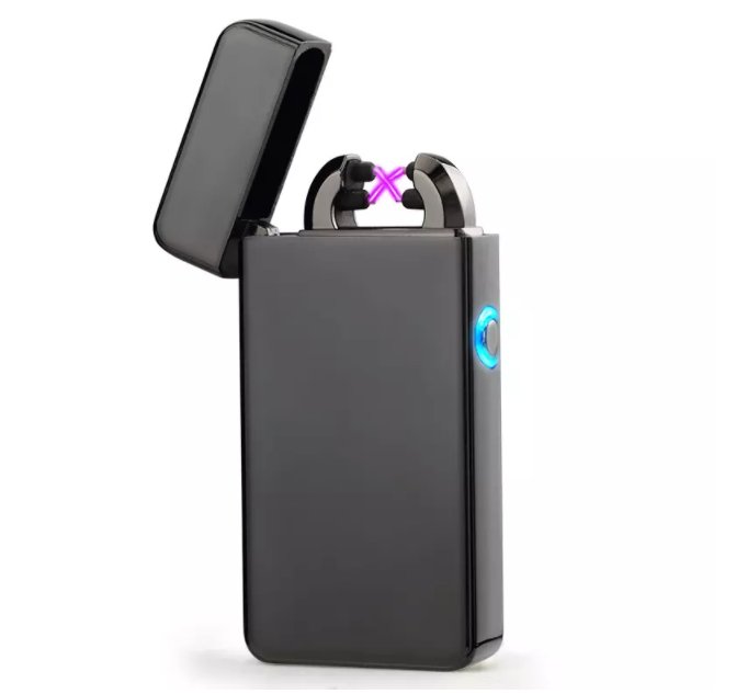 New Double ARC Electric USB Lighter Rechargeable Plasma Black