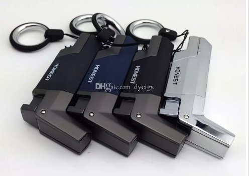 Honest Lighter Windproof Stainless steel Butane Jet 1300 Torch Lighter Key Ring