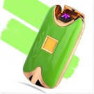 USB Electric Dual Arc Metal Flameless fingerprint Rechargeable Windproof Lighter COLOR GREEN