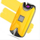 USB Electric Dual Arc Metal Flameless fingerprint Rechargeable Windproof Lighter COLOR YELLOW