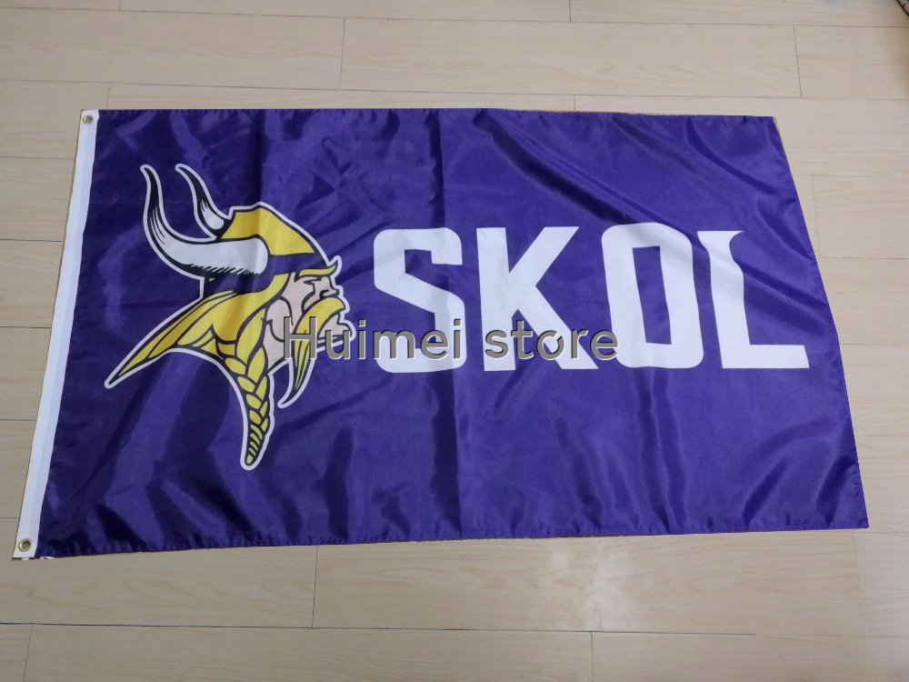 MINNESOTA VIKINGS SKOL Flag 3X5 Custom USA Any Team Flag