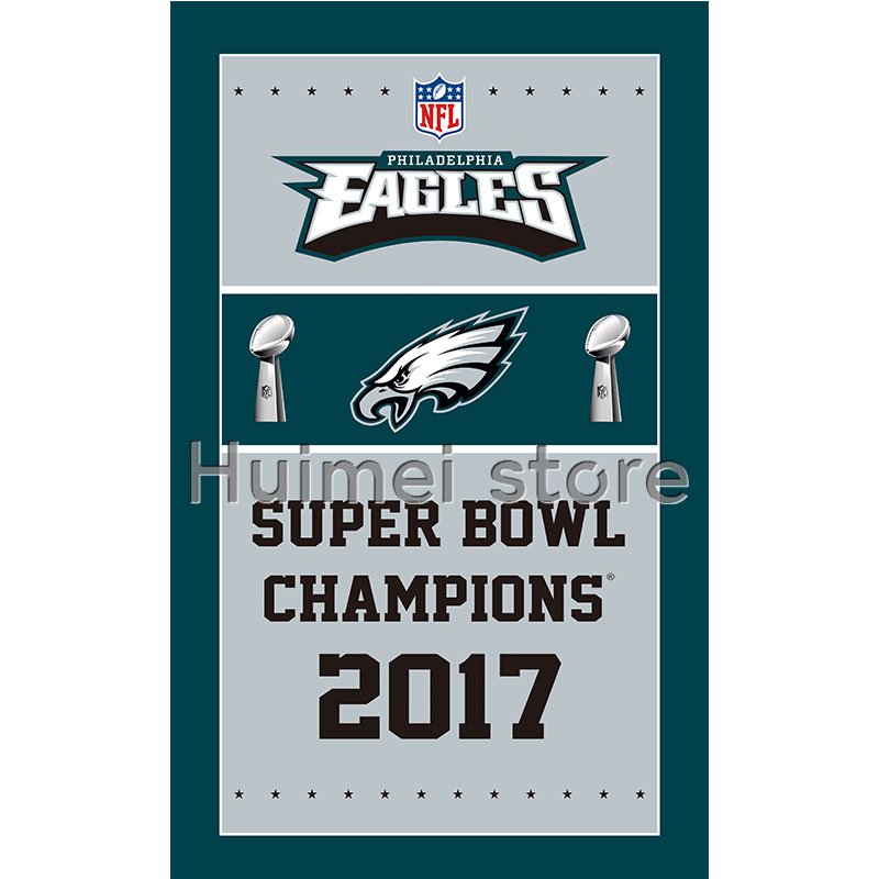 3ft x 5ft Philadelphia Eagles flag banner decoration flag with 2017 super bowl LII CHAMPIONS FLAG