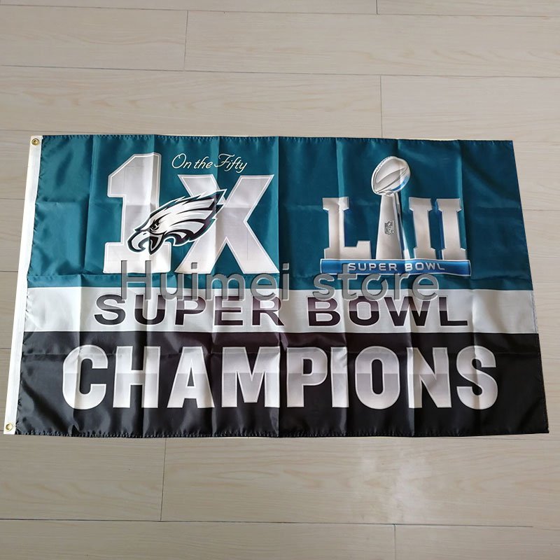 new design home decoration flag with super bowl LII Philadelphia Eagles flag