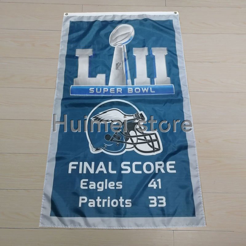 new design home decoration flag with super bowl LII Philadelphia Eagles flag