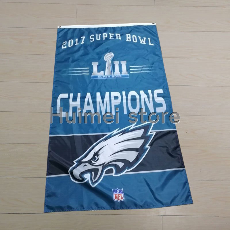 new design home decoration flag with super bowl LII Philadelphia Eagles flag