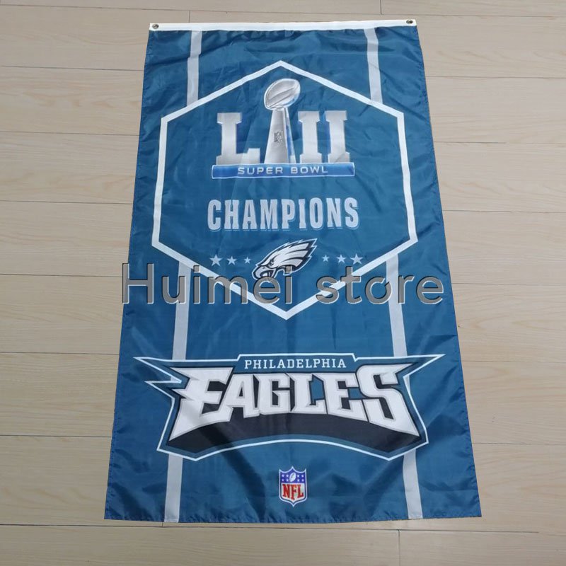 new design home decoration flag with super bowl LII Philadelphia Eagles flag
