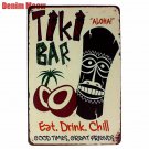TIKI BAR Retro Plaque Metal Tin Signs Art Painting Decorative Plates for Bar Clu