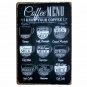 Coffee Menu For Cafe Bar Pub Wall Decor Metal Sign Vintage Home Decor Tin Signs