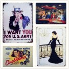 Retro ""I WANT YOU FOR US"" Tin Signs Plate Movie Posters Art Cafe Bar Vintage Met