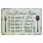 OUR KITCHEN RULES Shabby Chic Metal Signs Bar Pub Restaurant Home Decor ART Wall