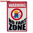 NO FART ZONE Vintage Wall Stickers Metal Tin Signs Art Painting for Club Bar Hom