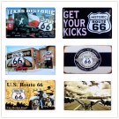 20*30cm Retro Plaque US Route 66 Motorcycle metal Tin Signs Wall Poster Home Dec