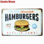 Hamburger Home Style Retro Plaque Metal Plates Bar Pub Cafe Home Decor Art Stick