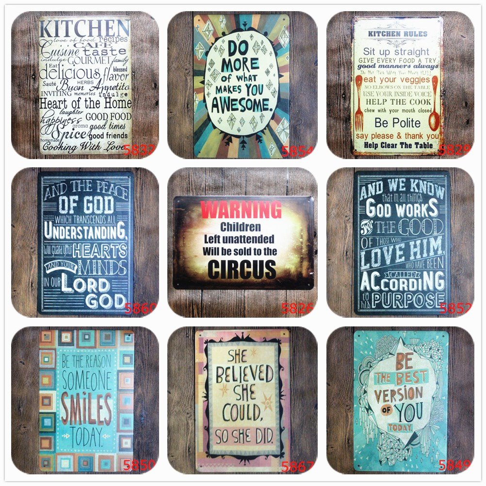 KITCHEN RULES Metal Signs Retro Plaque Bar Pub Club Wall Tavern Home ART Poster
