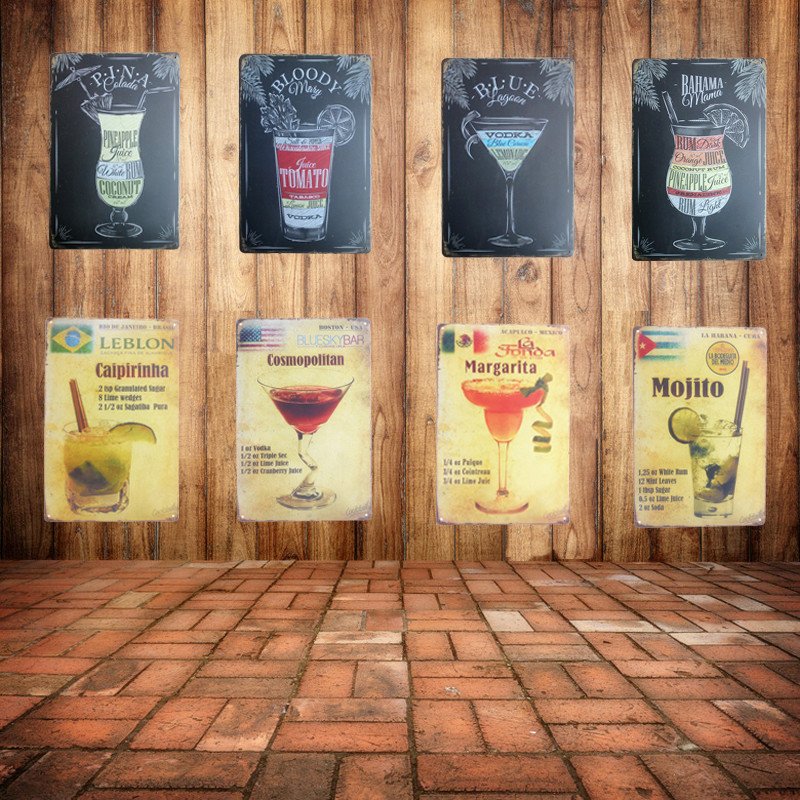 Cold Drink Metal Tin Sign Home Decor Bar Party Pub Club Wall Drink Beer Theme Wa