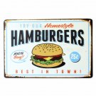 Tin Sign Vintage Metal Painting Hamburger Shabby Chic Plaque Poster Home Bar Pub