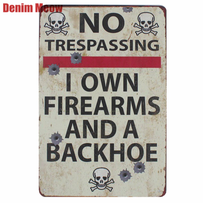 No Trespassing Shabby Chic Metal Signs Bar Club Home Decor Wall ART Poster Plaqu