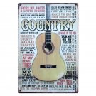 Country Music Guitar Vintage Metal Tin Signs Art Poster Cafe Bar Pub Painting Wa