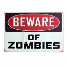 Beware of Zombies Retro Metal Tin Signs Vintage Wall Poster Painting Garage Bar
