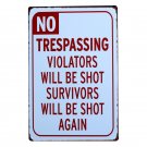 Vintage Home Decor No Trespassing Vintage Metal Tin Signs Bar Cafe Garage Wall D